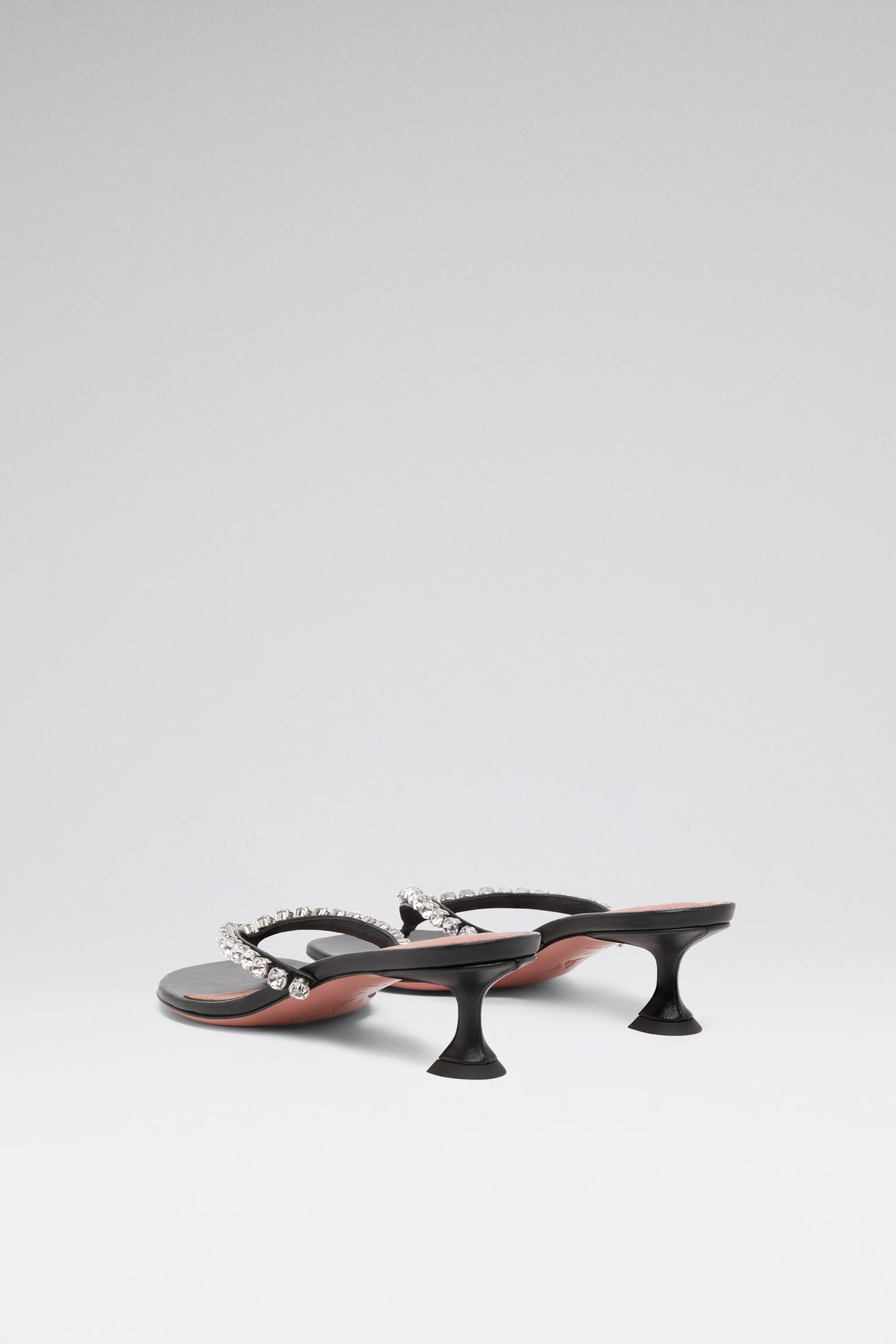 サンダル・ミュール AMINA MUADDI Black Satin Gigi Mules Amina Muaddi Gigi sandals for Women - Black in UAE | Level Shoes