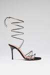 Lori Crystal Lace Up 95 Black Suede And White Crystals