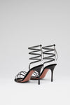 Lori Crystal Lace Up 95 Black Suede And White Crystals