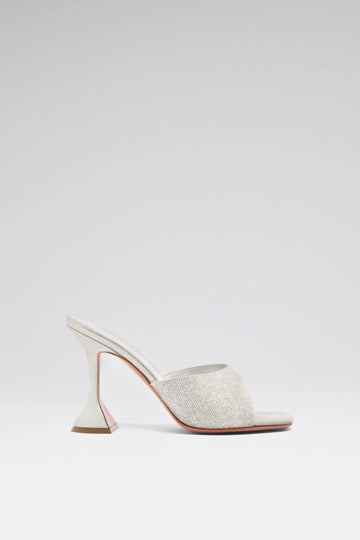Lupita Crystal Dust Slipper Silver Satin And White Crystals