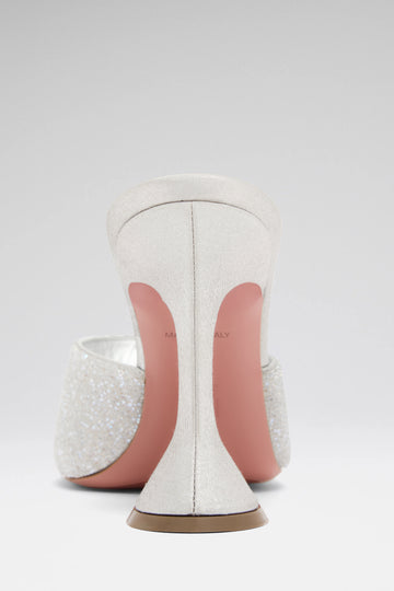 Lupita Crystal Dust Slipper Silver Satin And White Crystals