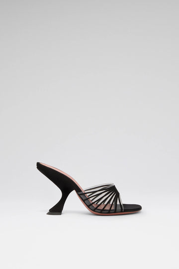 Mookie Slipper 90 Black Suede And Transparent Pvc