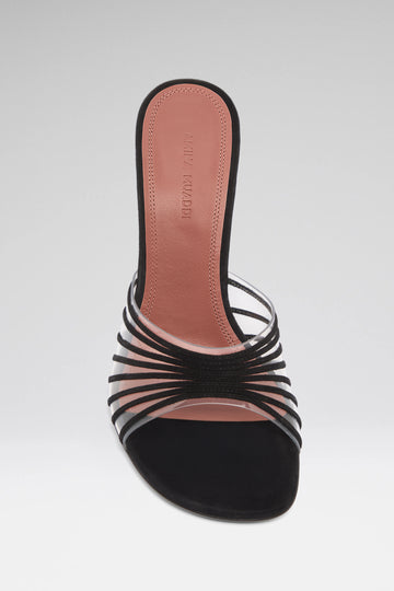 Mookie Slipper 90 Black Suede And Transparent Pvc