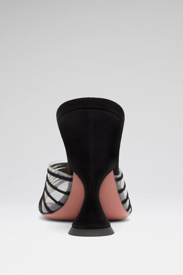 Mookie Slipper 90 Black Suede And Transparent Pvc