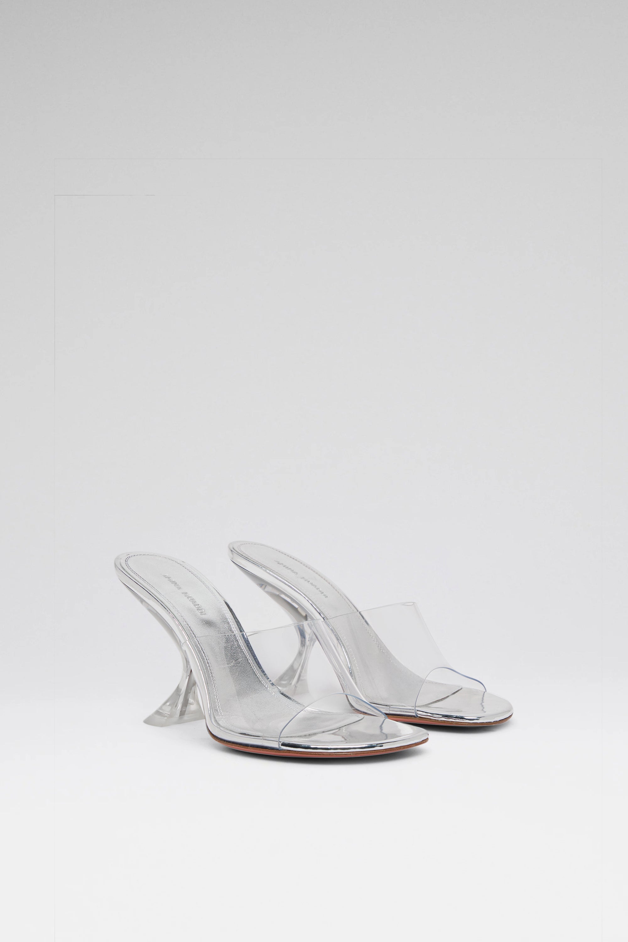 Taylor 90 Transparent Pvc Glass Slippers | Amina Muaddi Luxury Shoes