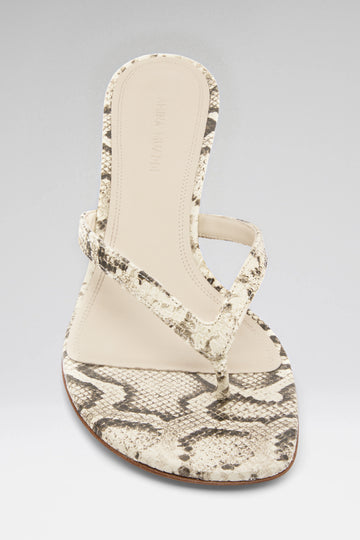 Juliette Thong Slipper 45 Print Snake Natural