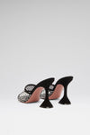 Lupita Crystal Net Slipper Black Suede And White Crystals