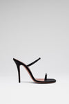Adut Thong Slipper 105 Black Satin And White Crystal Buckle