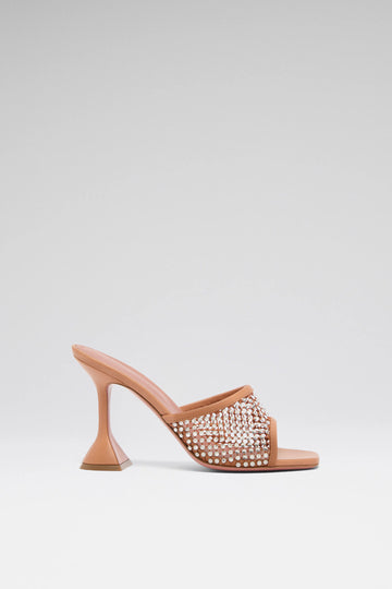 Lupita Crystal Net Slipper Latte Nappa And White Crystals