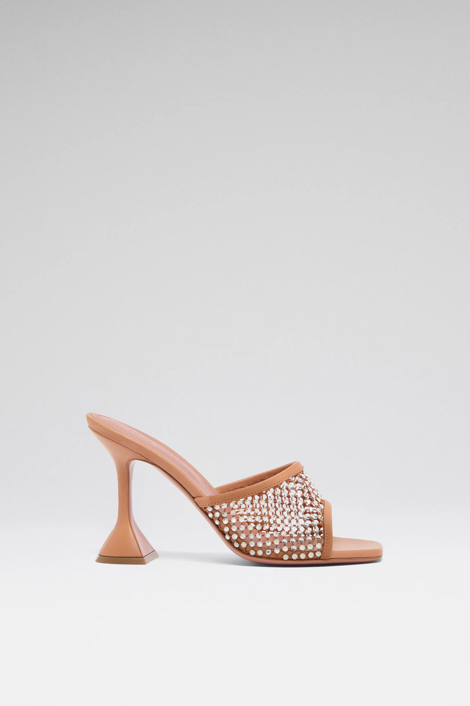 Lupita Crystal Net Slipper Latte Nappa And White Crystals