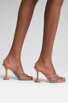 Lupita Crystal Net Slipper Latte Nappa And White Crystals
