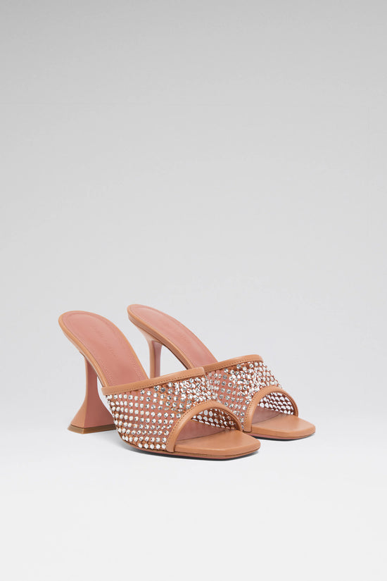 Lupita Crystal Net Slipper Latte Nappa And White Crystals