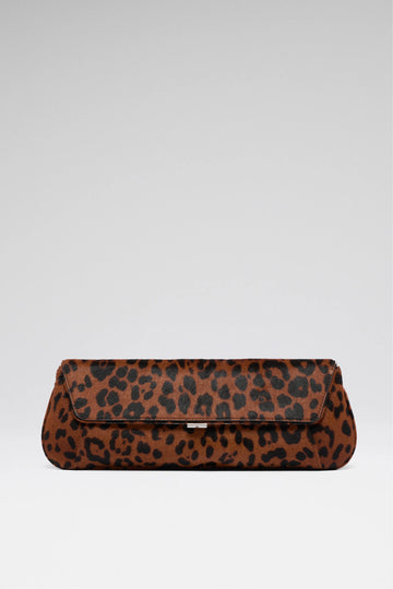 Ami Clutch Bag Leopard Printed Pony