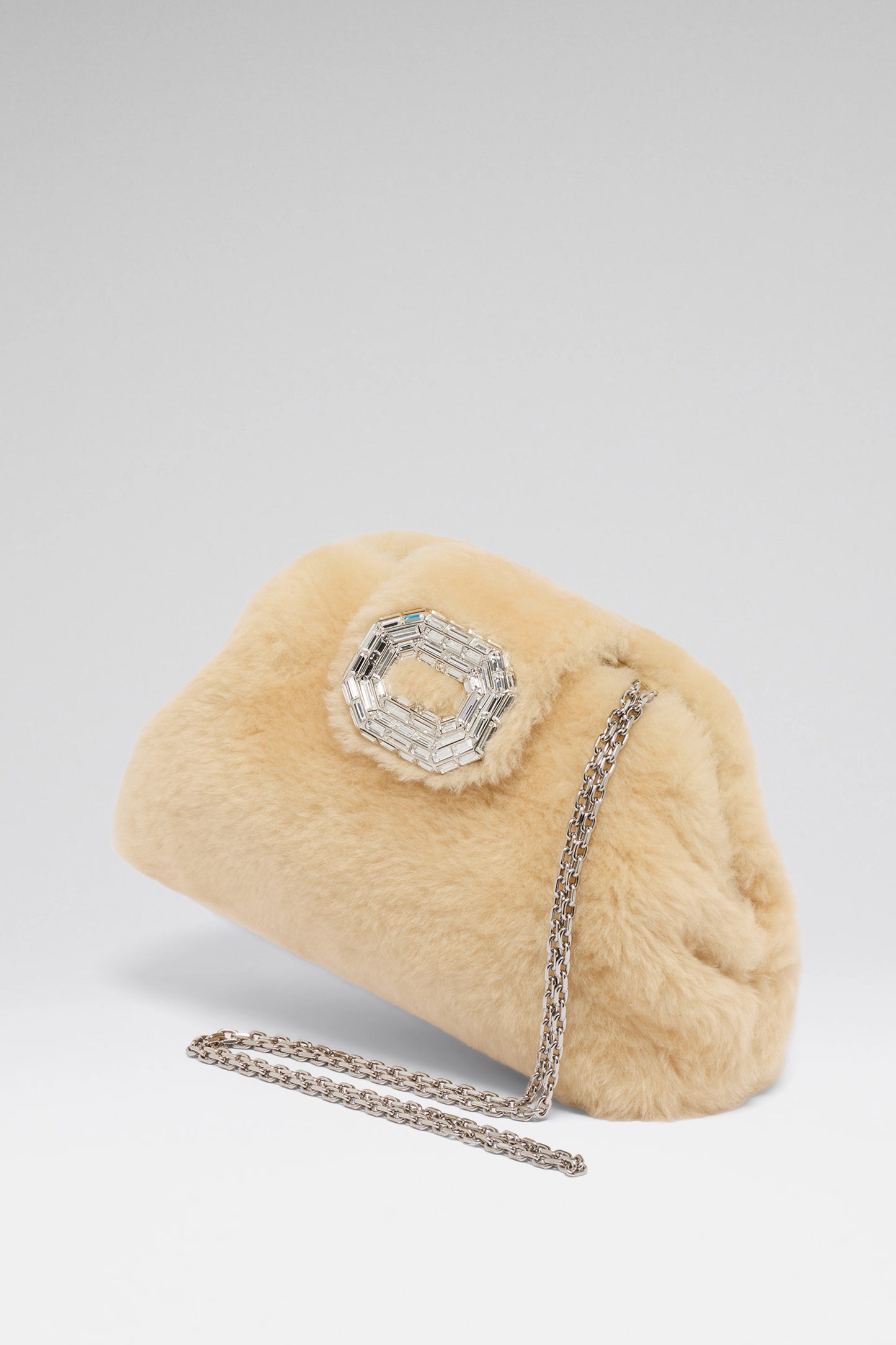 Camelia Clutch Beige Shearling