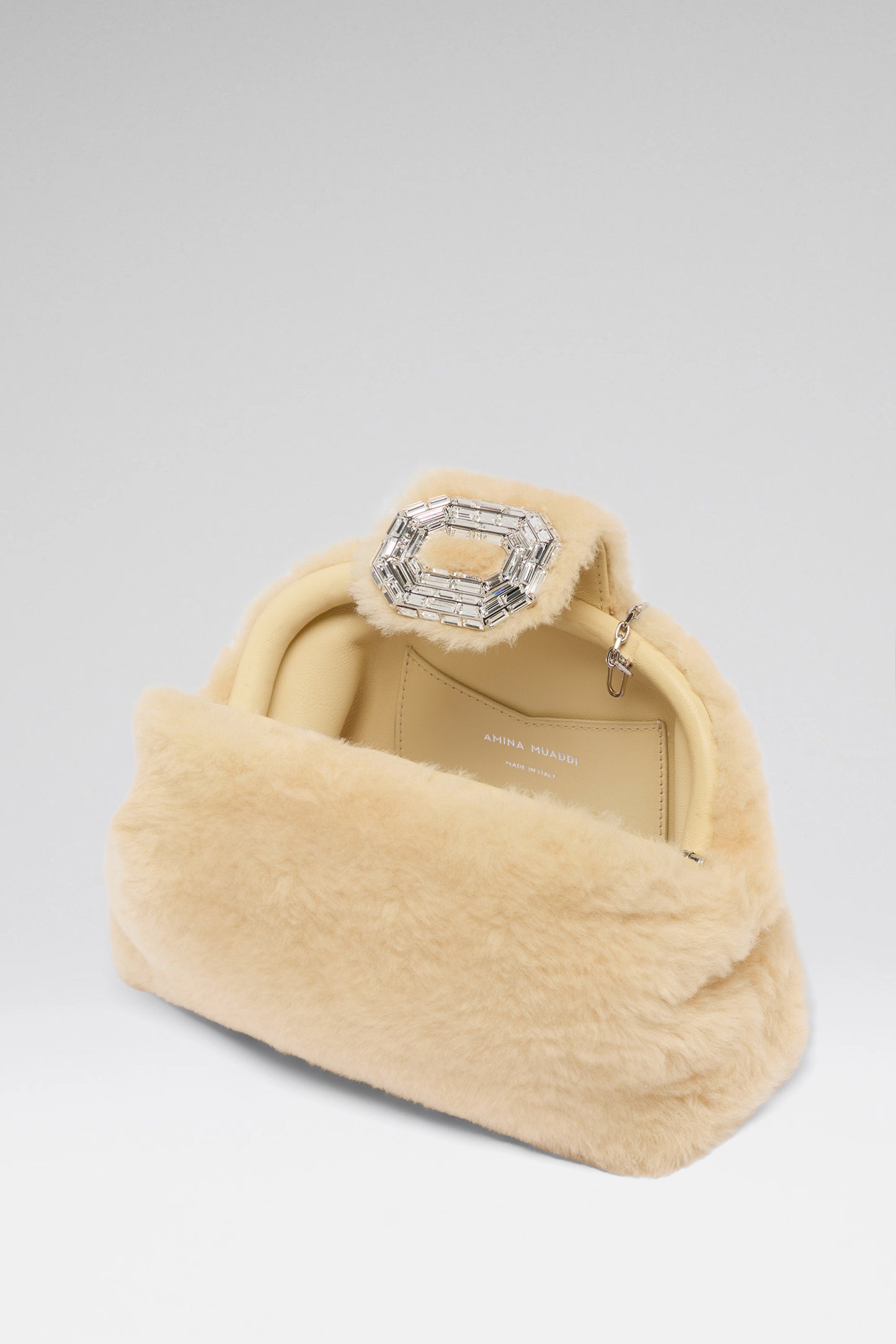 Camelia Clutch Beige Shearling