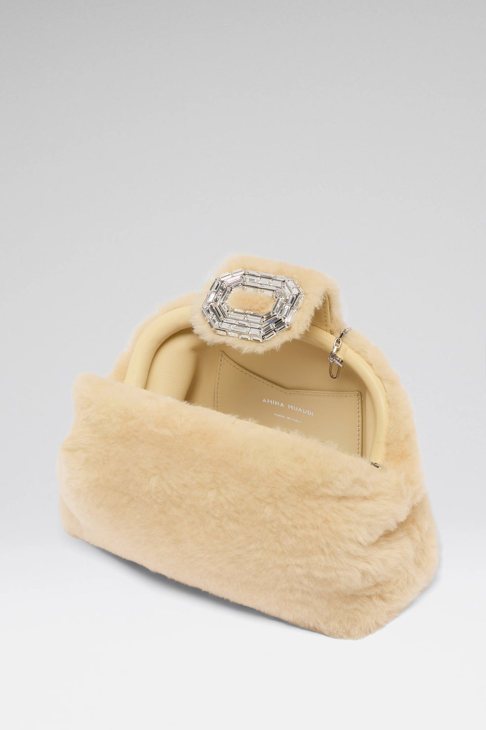 Camelia Clutch Beige Shearling