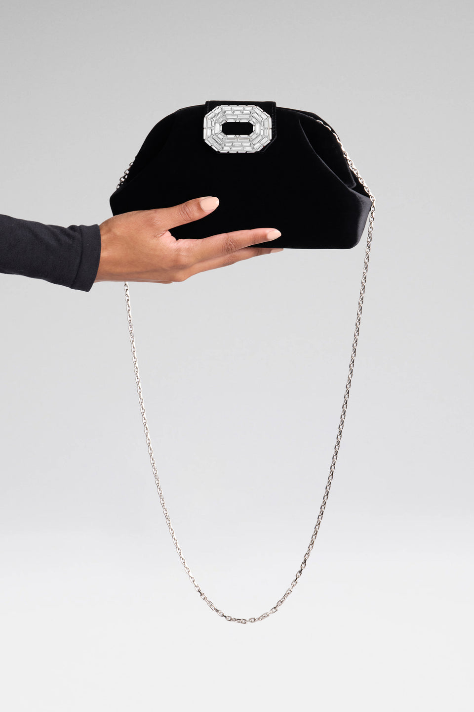 Camelia Clutch Black Velvet