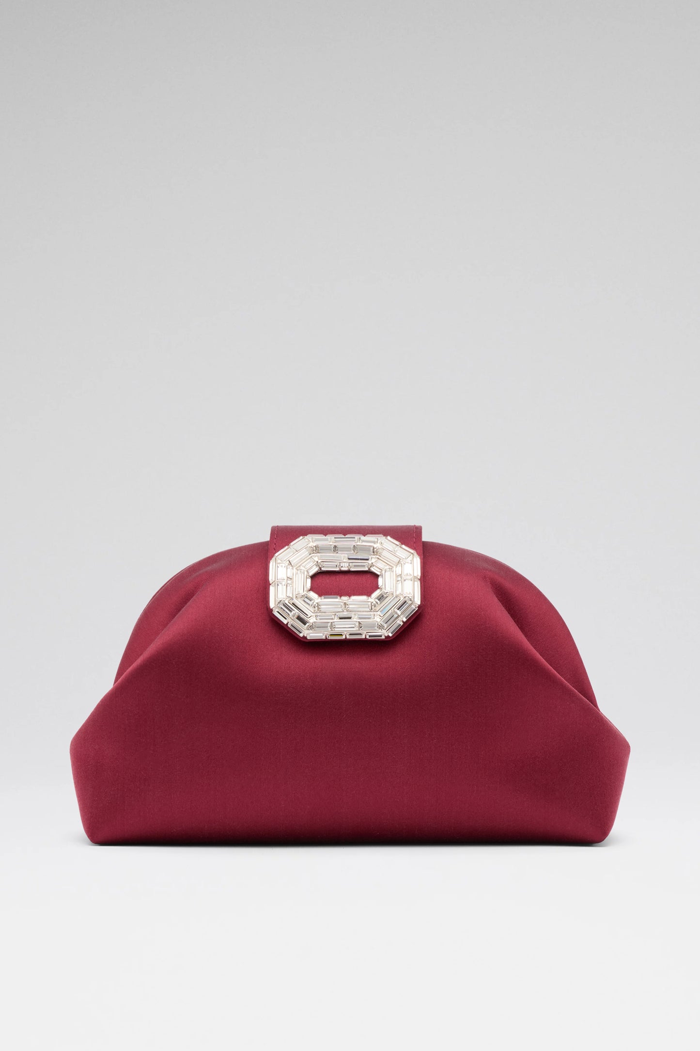 Camelia Clutch Wine Satin