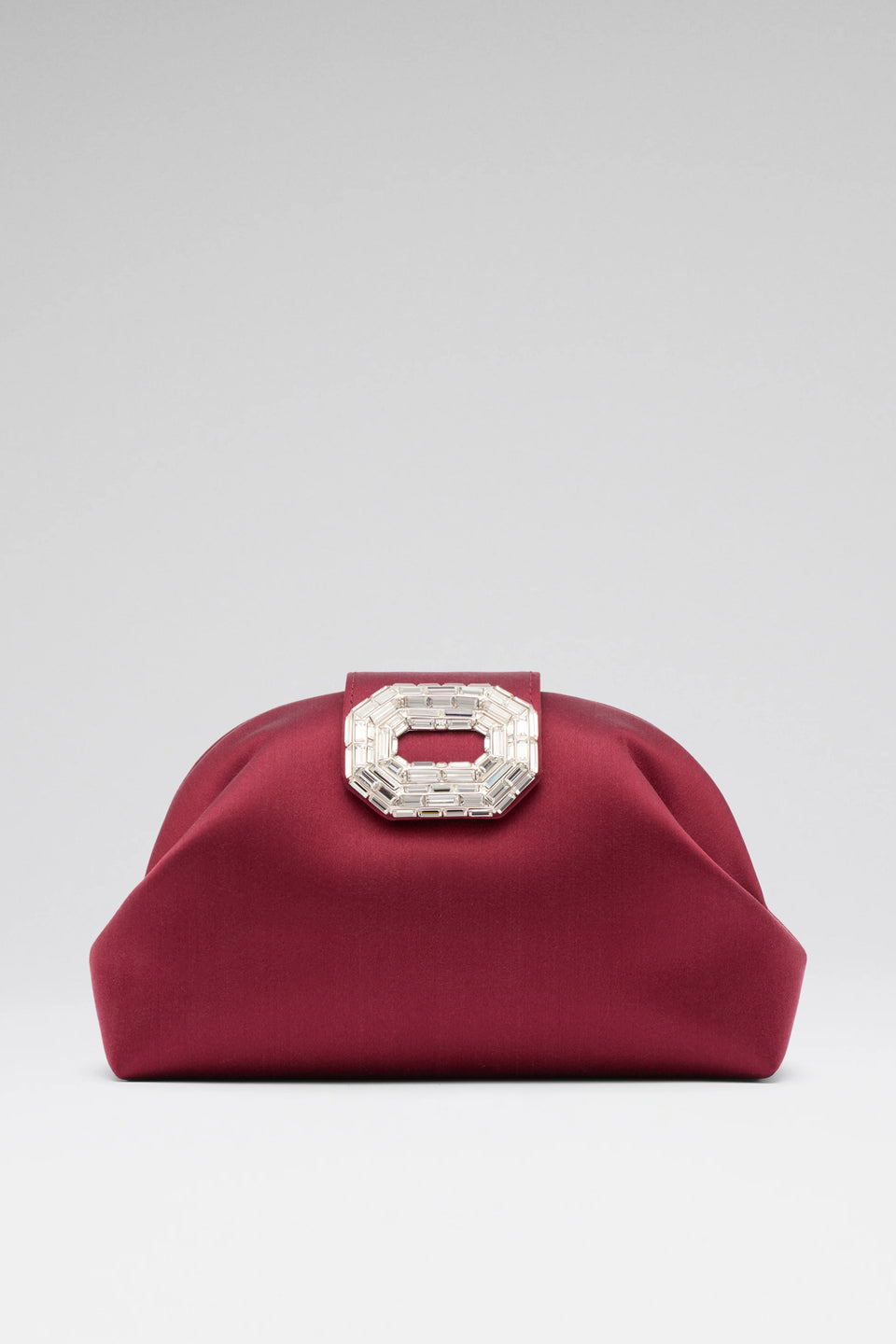 Camelia Clutch Wine Satin