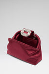 Camelia Clutch Wine Satin