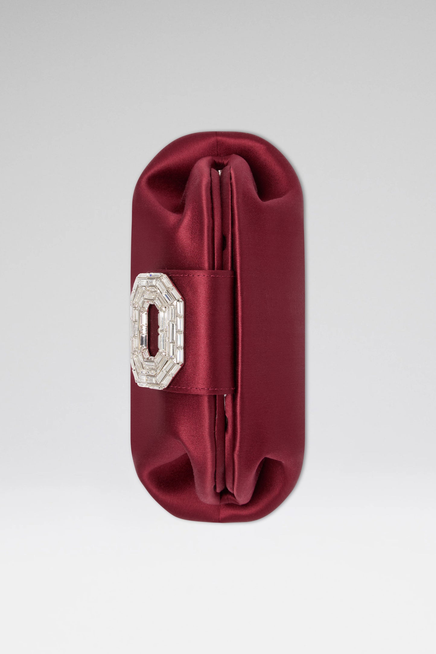 Camelia Clutch Wine Satin