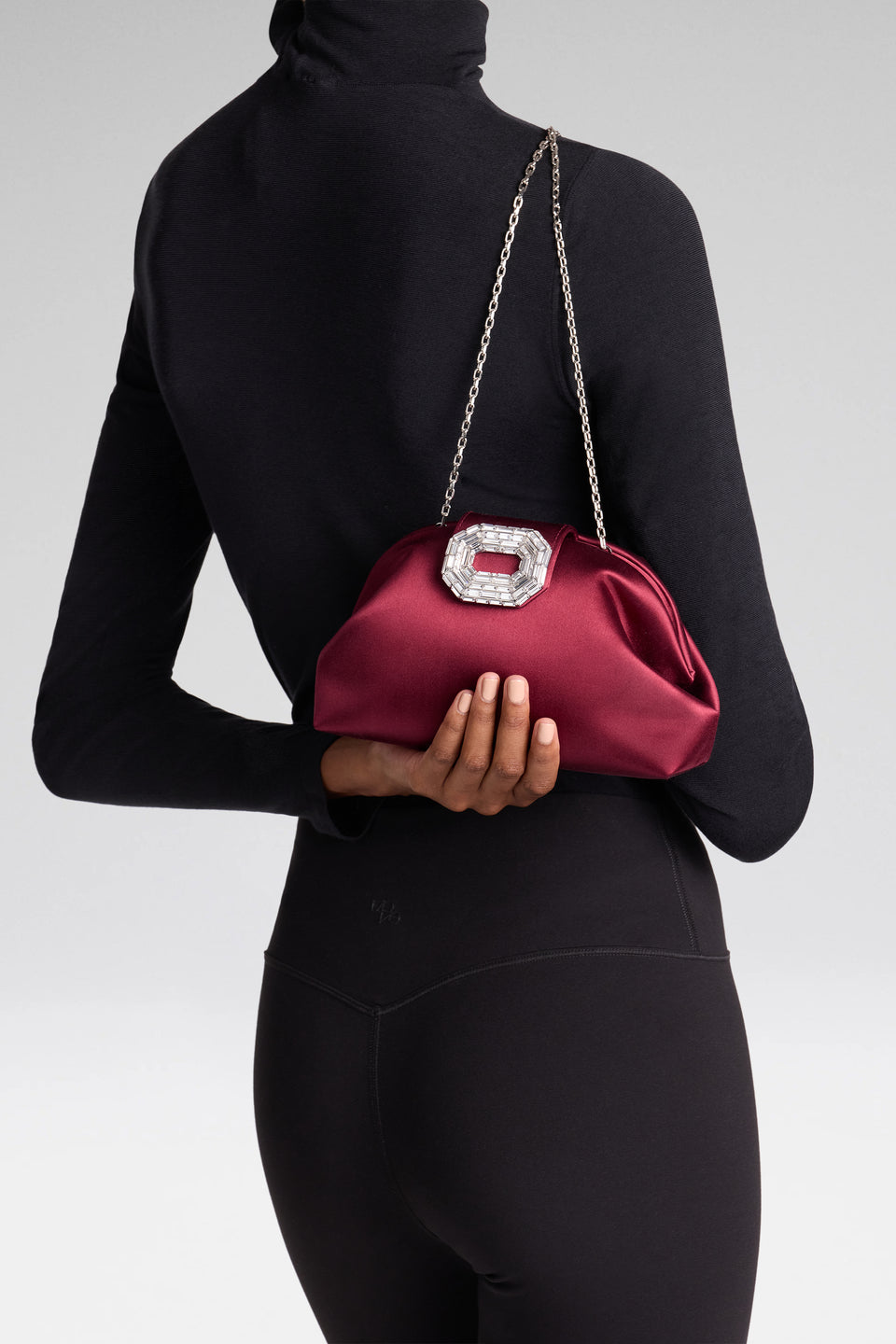 Camelia Bag Wine Satin