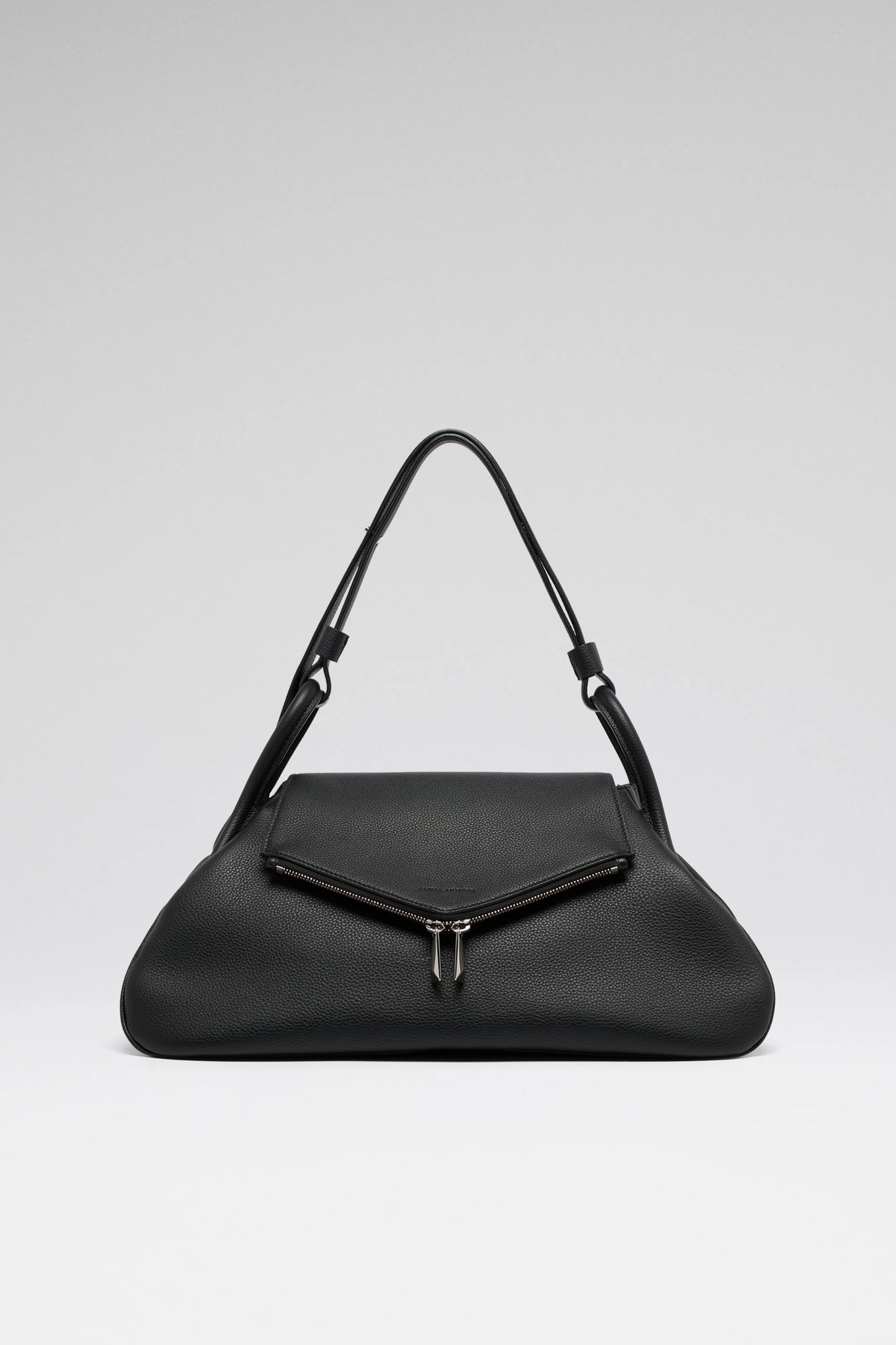 Gemini Large Bag Black Grainy Leather