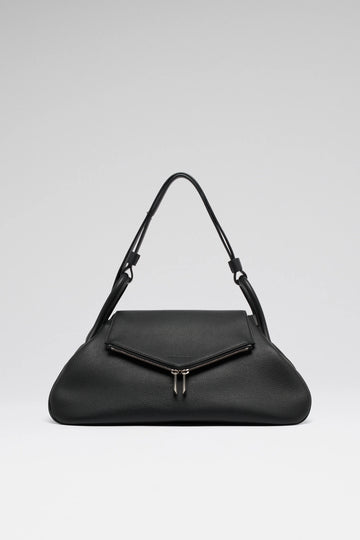 Gemini Large Bag Black Grainy Leather