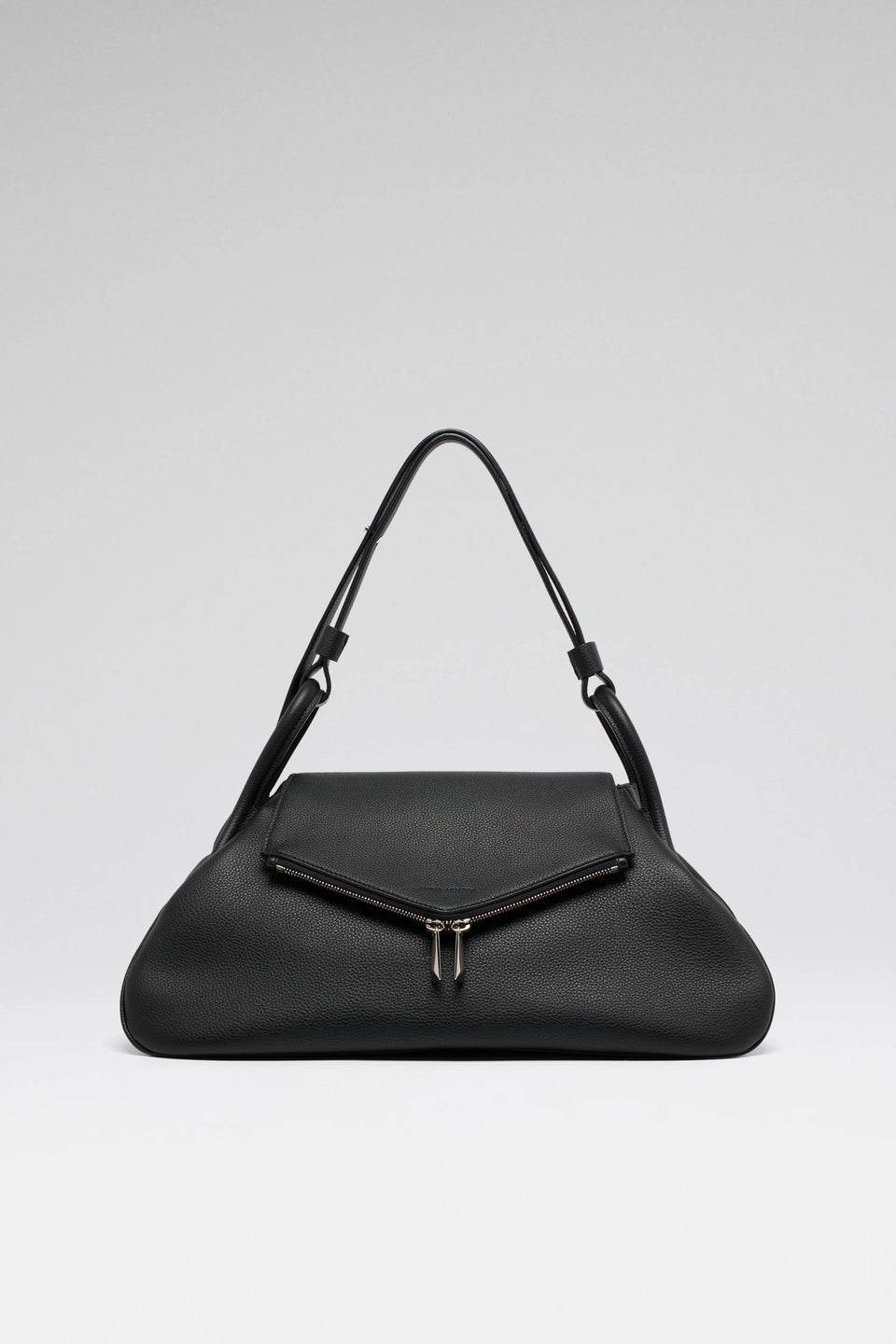 Gemini Large Bag Black Grainy Leather