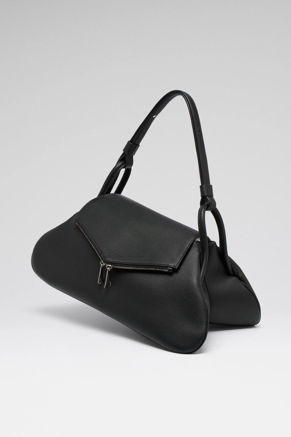 Gemini Large Bag Black Grainy Leather