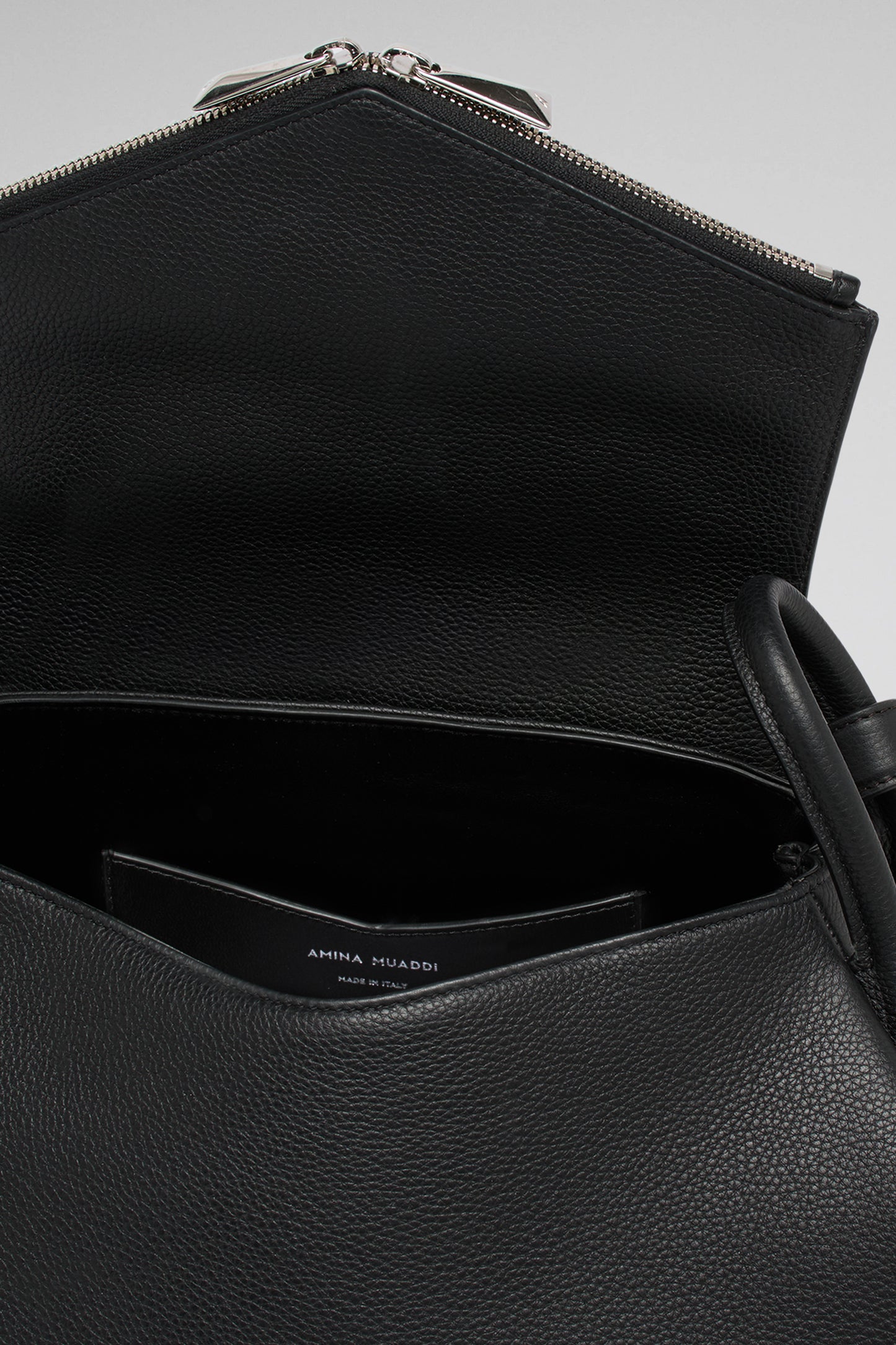 Gemini Large Bag Black Grainy Leather