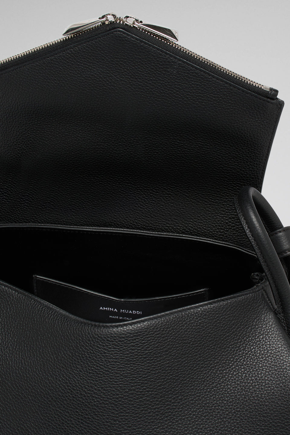 Gemini Large Bag Black Grainy Leather
