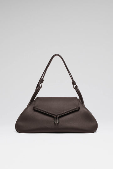 Gemini Large Bag Coffee Grainy Leather