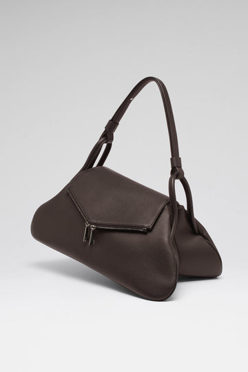 Gemini Large Bag Coffee Grainy Leather