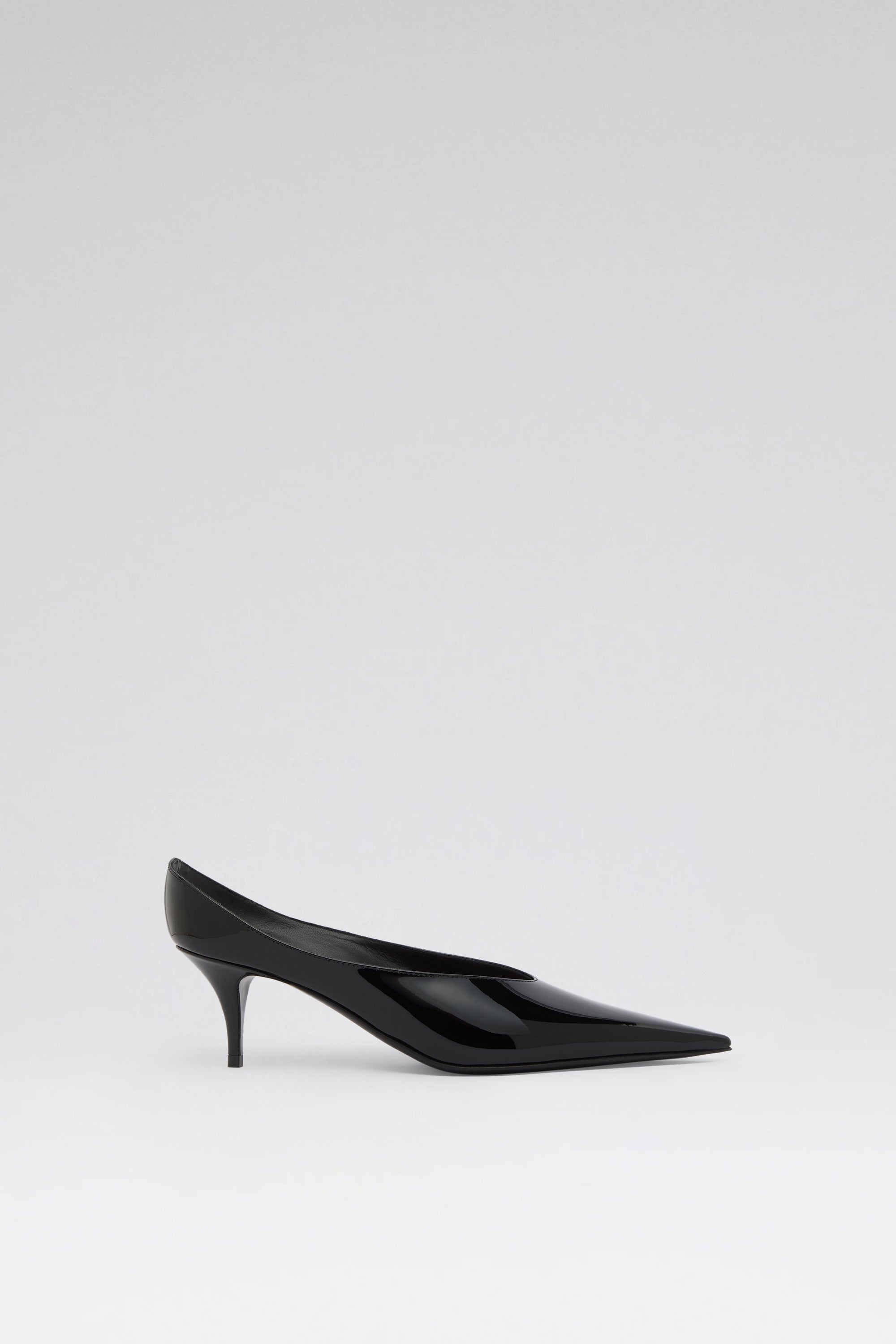 Anok 55 Black Patent Mules | Amina Muaddi Luxury Shoes For Women