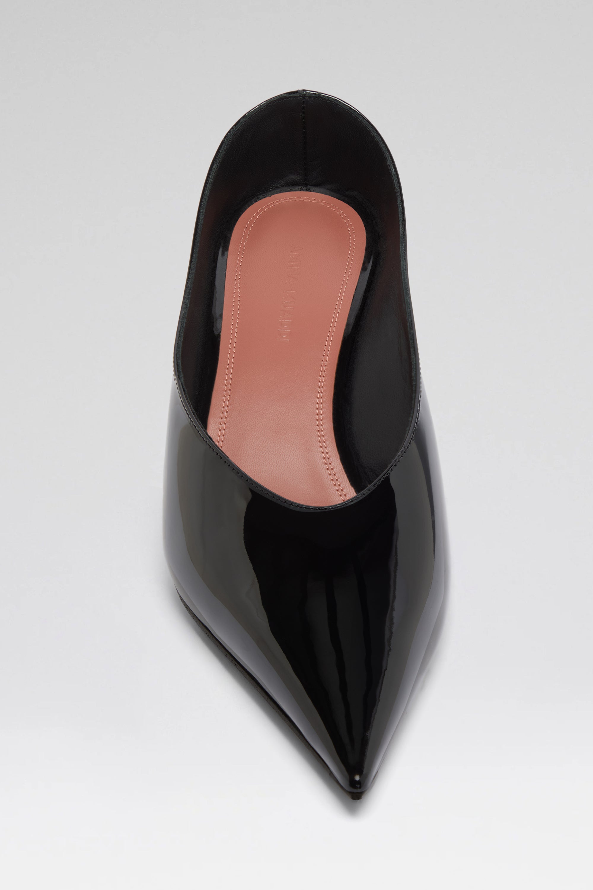 Anok 55 Black Patent Mules | Amina Muaddi Luxury Shoes For Women