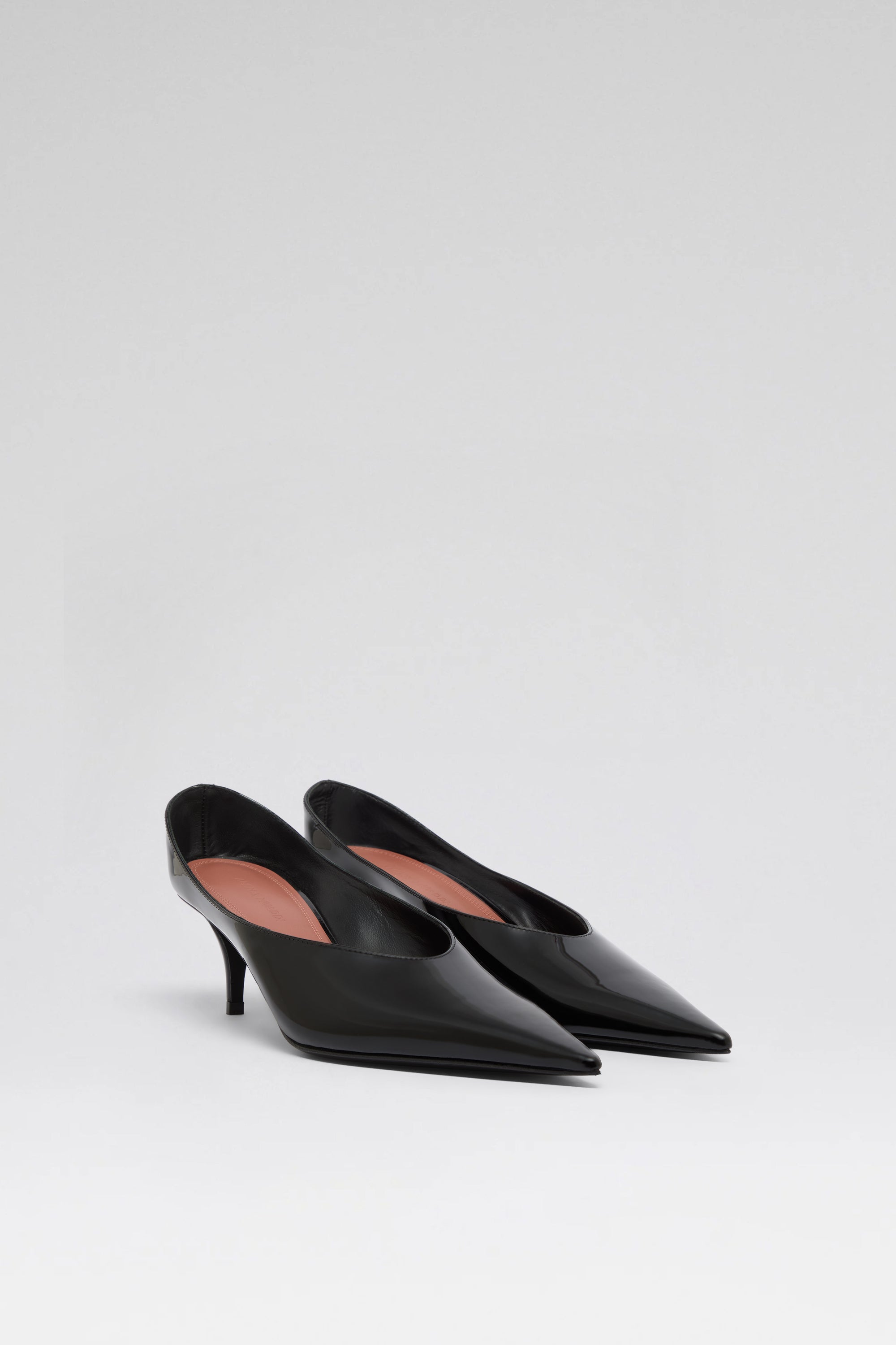 Anok 55 Black Patent Mules | Amina Muaddi Luxury Shoes For Women