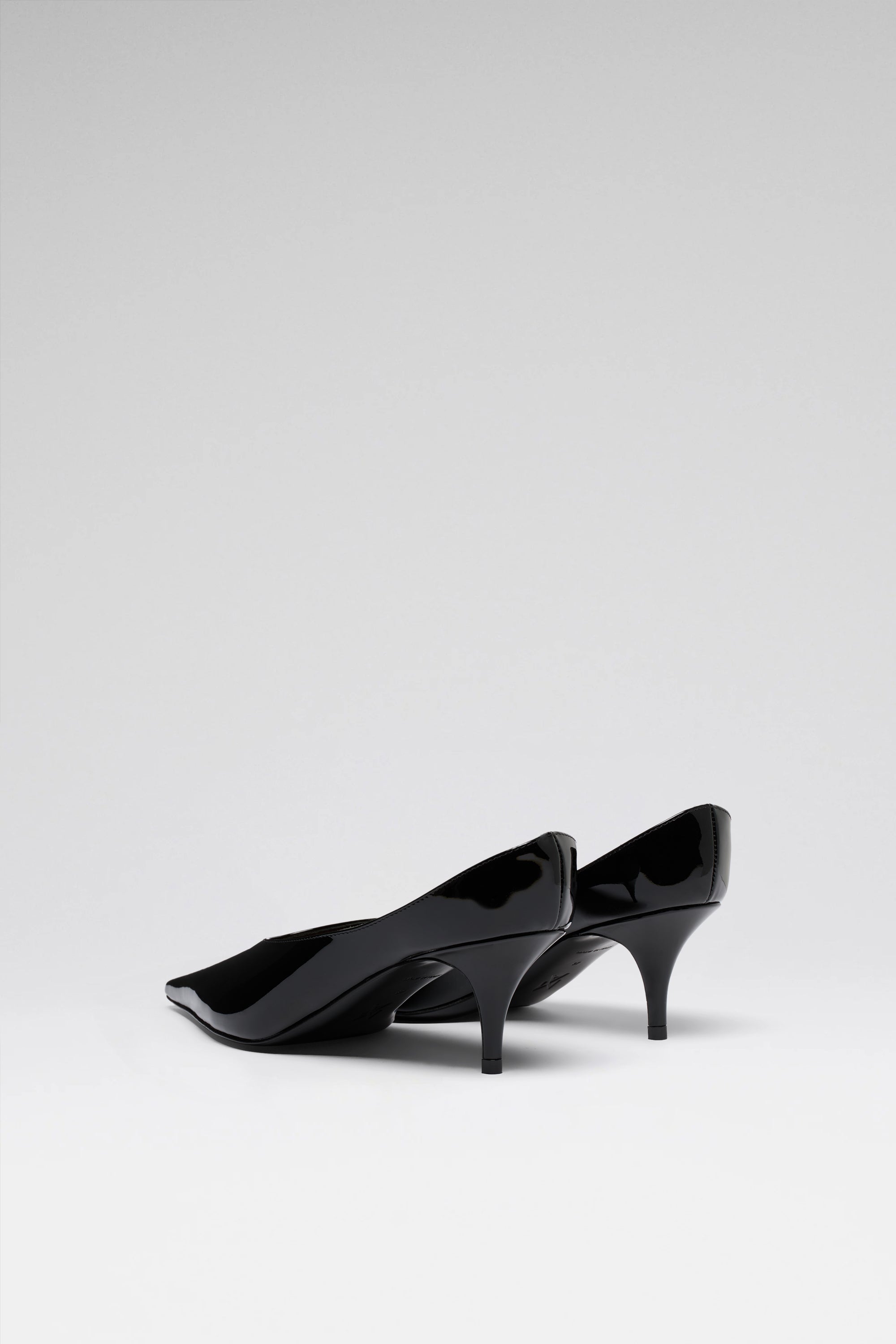 Anok 55 Black Patent Mules | Amina Muaddi Luxury Shoes For Women