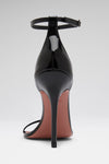 Barbara Sandal 105 Black Patent And White Crystal Buckle
