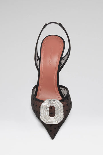 Camelia Sling 105 Black Polka-Dot Lace