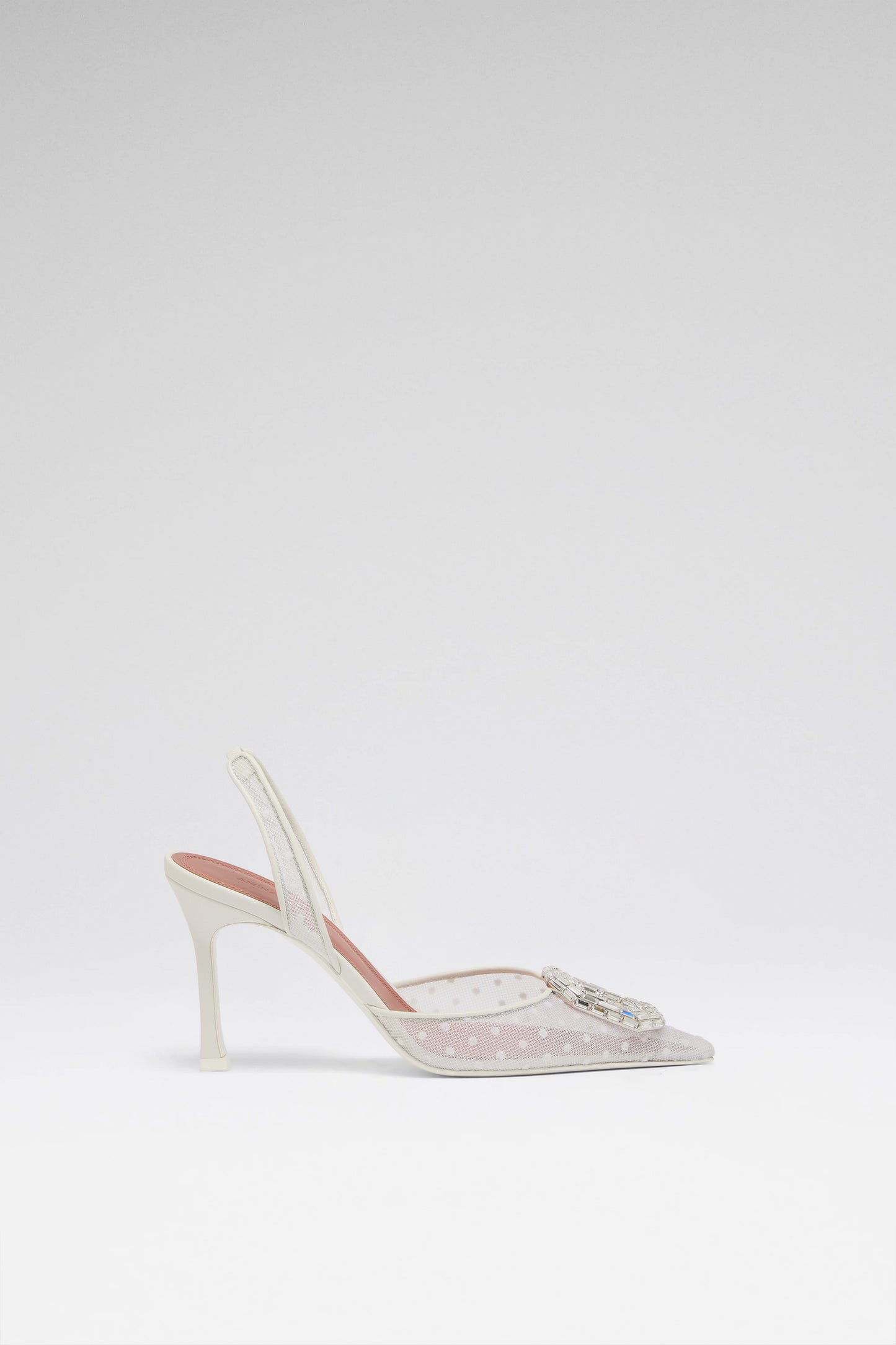 Camelia Sling 90 White Polka-Dot Lace