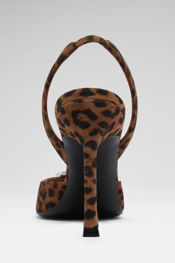 Camelia Sling 90 Leopard Printed Suede