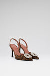Camelia Sling 90 Leopard Printed Suede