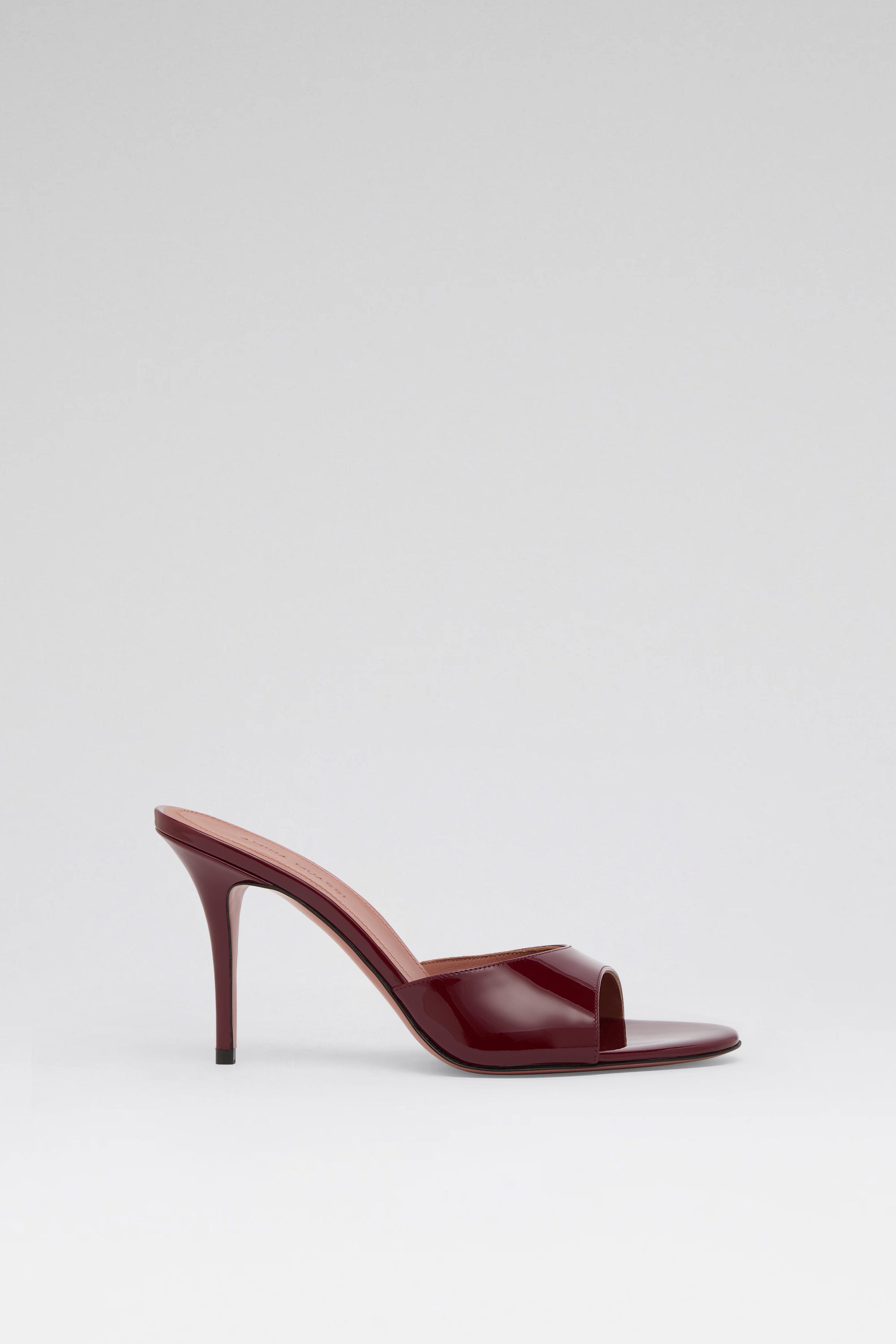 Elodie 90 Wine Patent Slippers | Amina Muaddi Luxury Shoes For Women