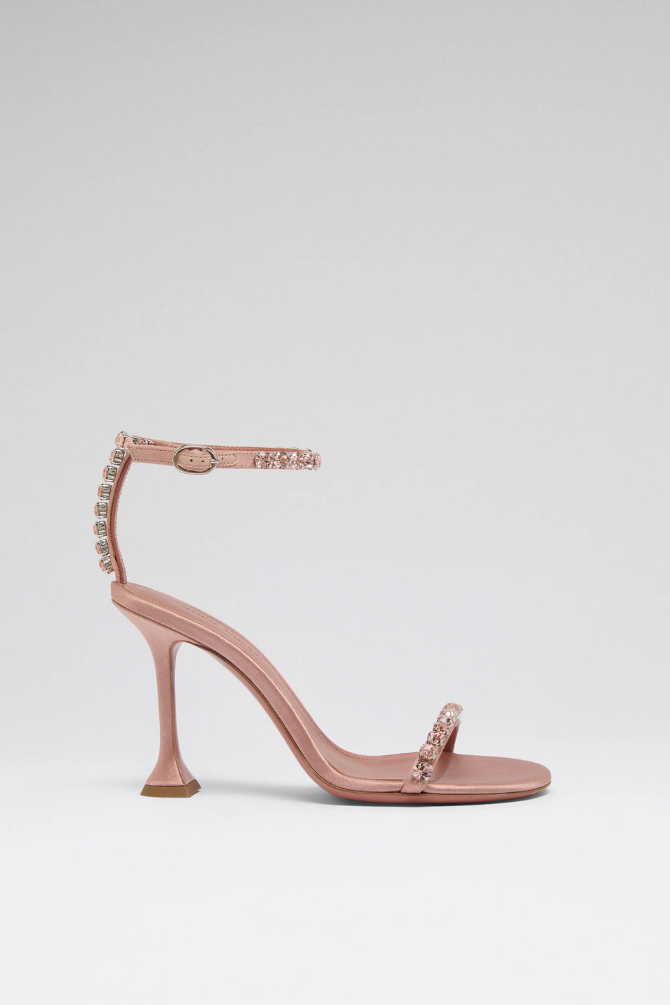 Gigi Sandal 95 Powder Satin And Vintage Rose Crystals