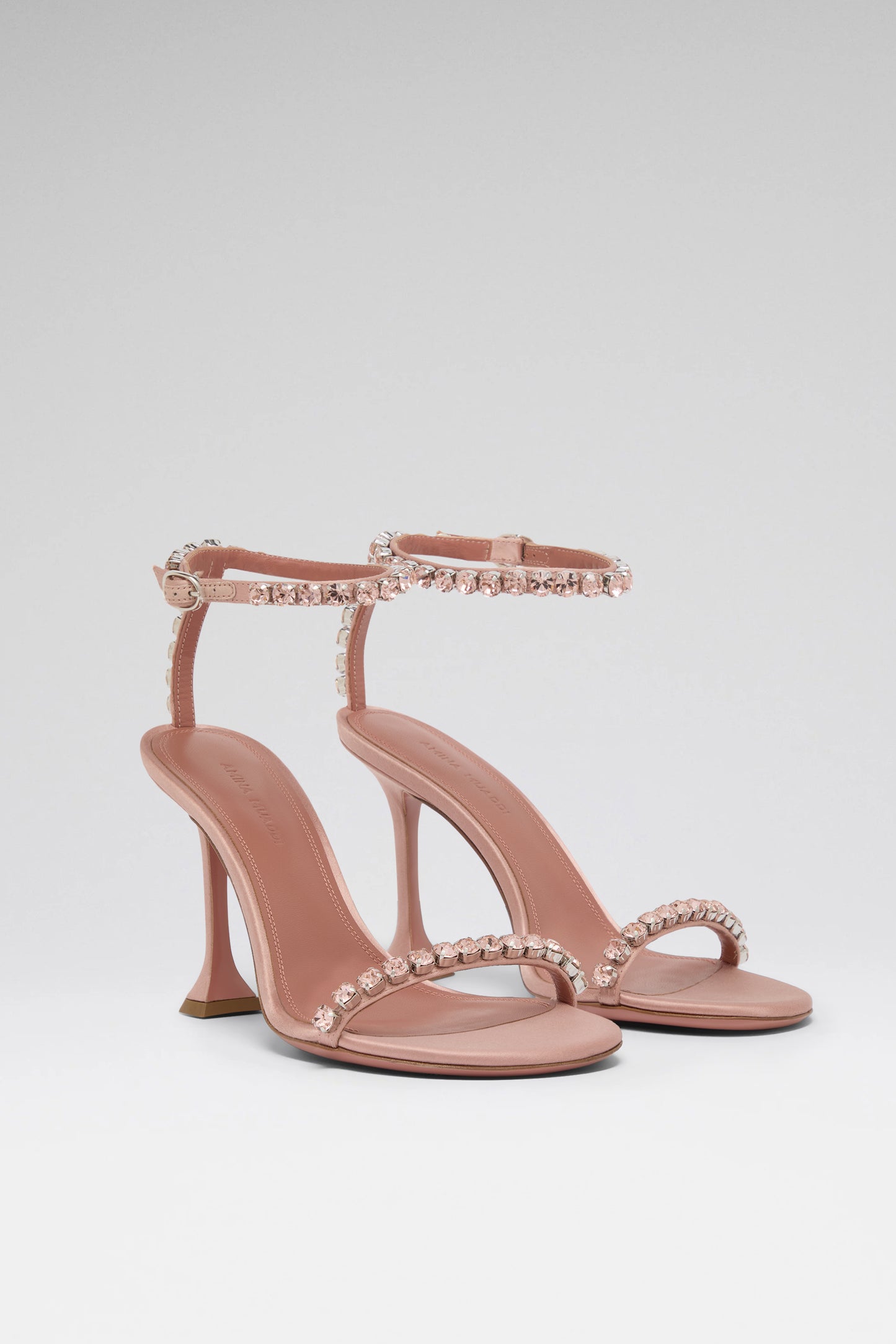 Gigi Sandal 95 Powder Satin And Vintage Rose Crystals
