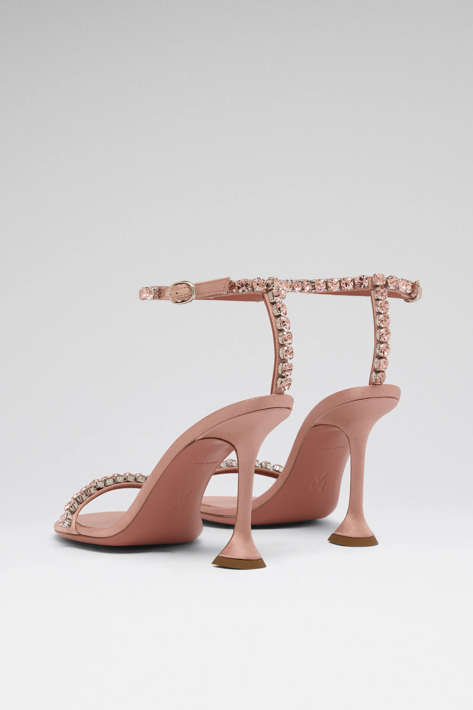 Gigi Sandal 95 Powder Satin And Vintage Rose Crystals