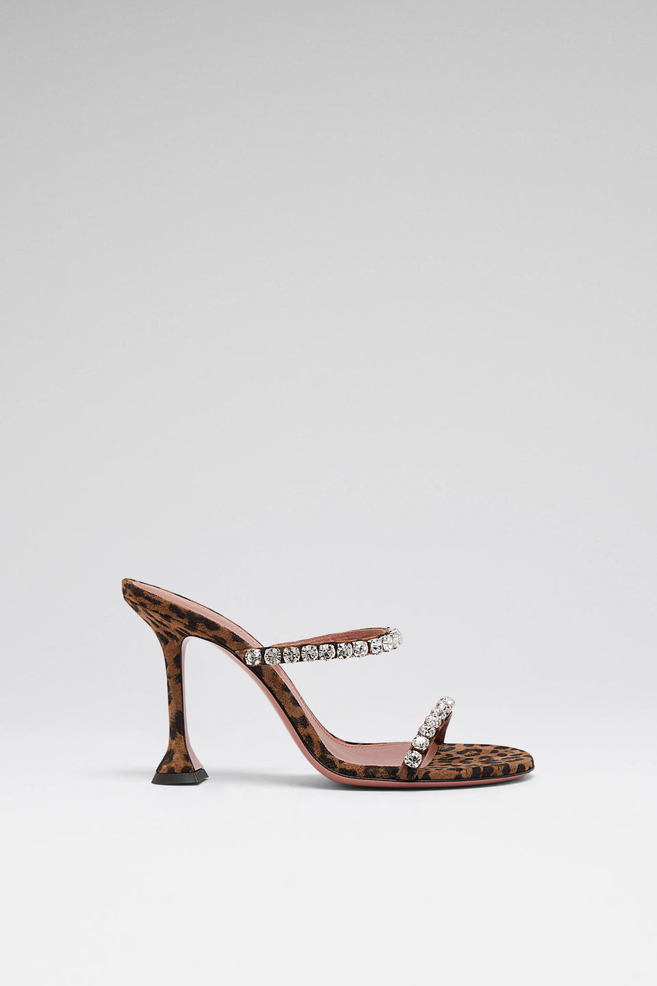 Gigi Slipper 95 Leopard Printed Suede And White Crystals