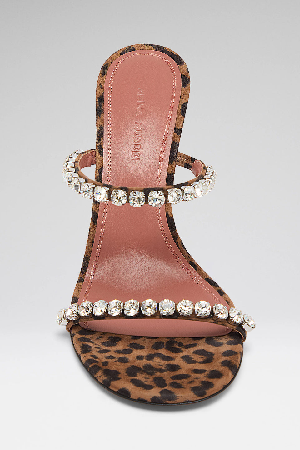 Gigi Slipper 95 Leopard Printed Suede And White Crystals