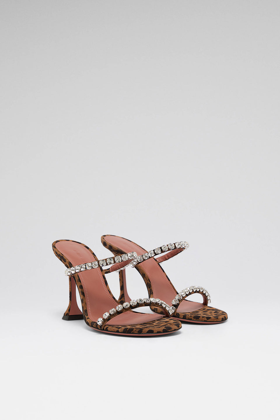 Gigi Slipper 95 Leopard Printed Suede And White Crystals